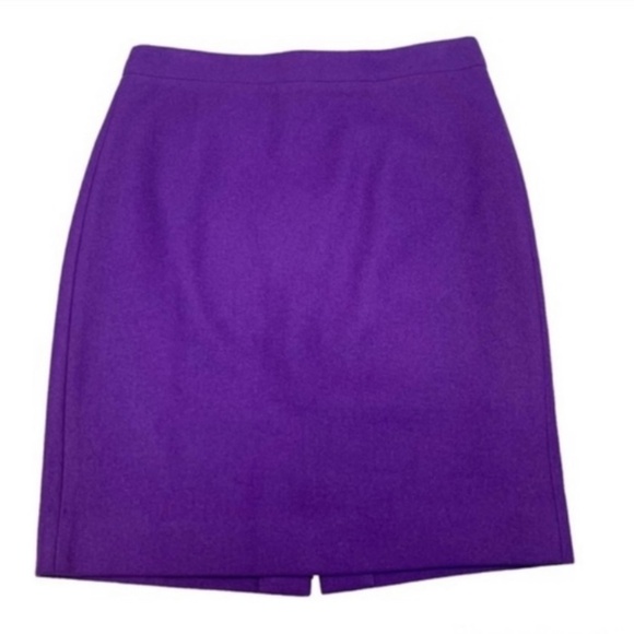 J. Crew Purple Wool Pencil Skirt 2 - Picture 2 of 2